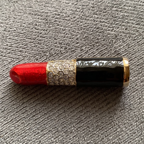 Enamel Lipstick Brooch Pin - Picture 5 of 10